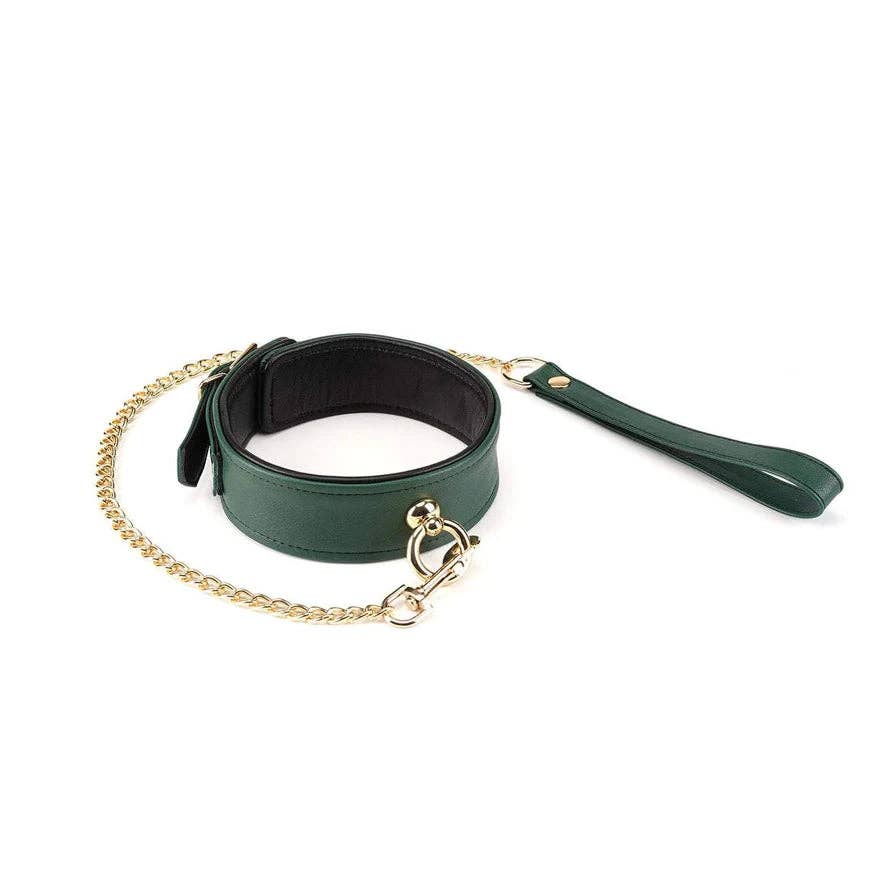 Mossy Chic Leather Collar to Wrist Cuffs Set