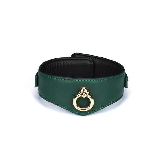 Mossy Chic Leather Bondage Collar with Leash