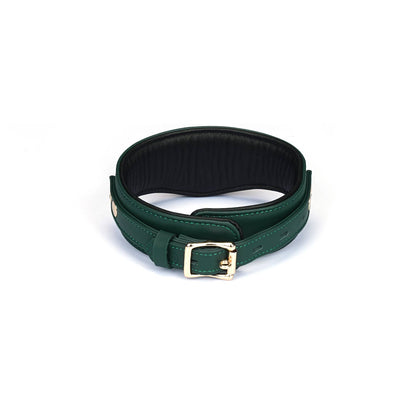 Mossy Chic Leather Bondage Collar with Leash