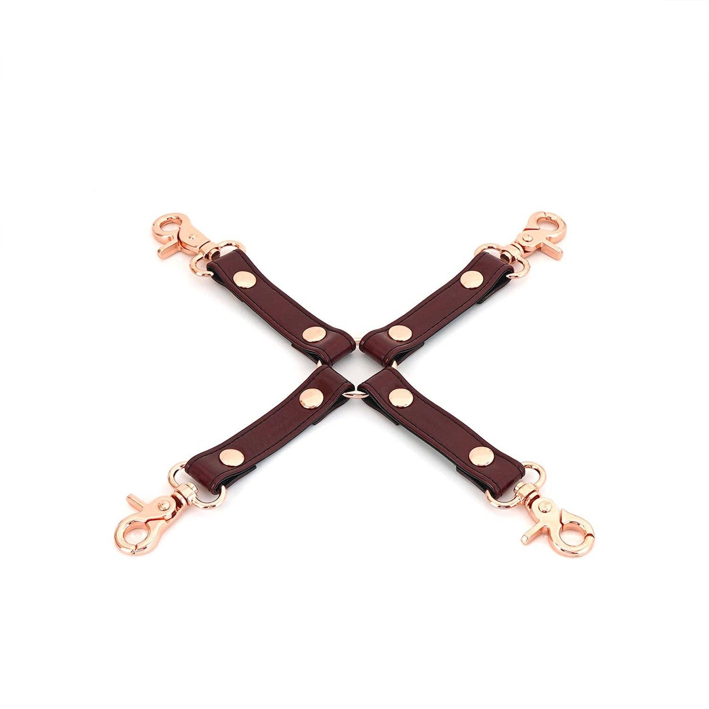Wine Red -  4-Way Leather Hogtie with Clips