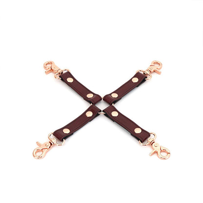 Wine Red -  4-Way Leather Hogtie with Clips