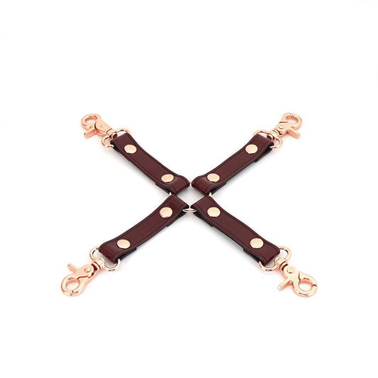 Wine Red -  4-Way Leather Hogtie with Clips