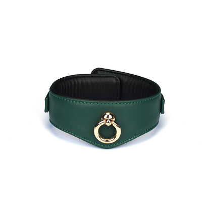 Mossy Chic Leather Bondage Collar with Leash