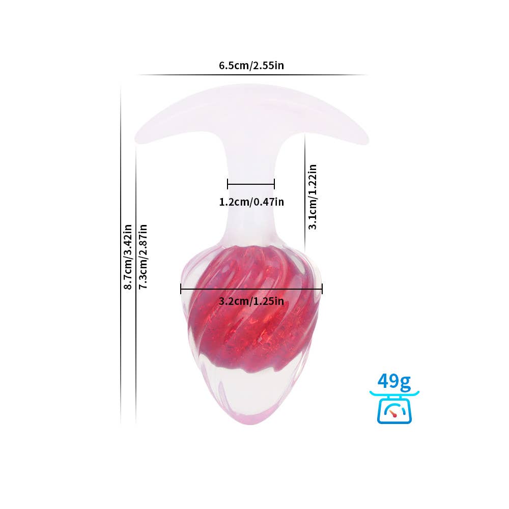 Icecream-shaped Crystal Anal Plug - Red