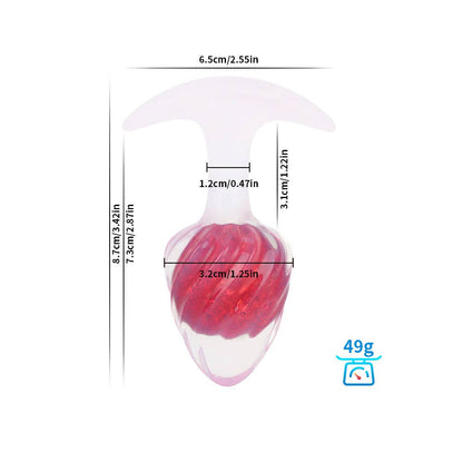 Icecream-shaped Crystal Anal Plug - Red