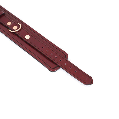 Wine Red -Leather Handcuffs with Rose Gold Hardware