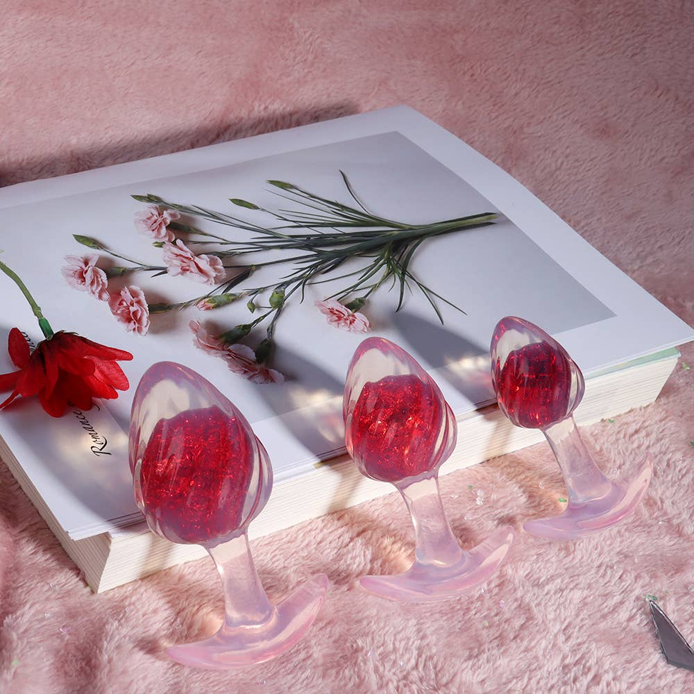 Icecream-shaped Crystal Anal Plug - Red