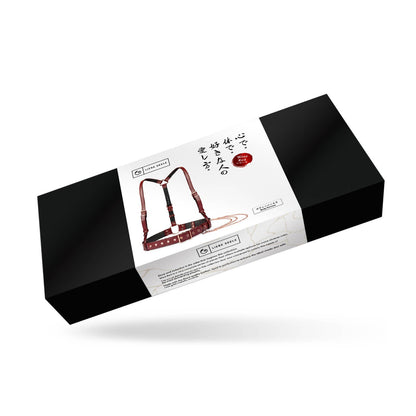 Wine Red Leather Body Harness and Rose Gold Hardware