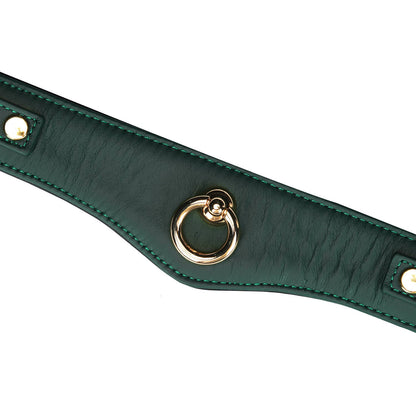 Mossy Chic Leather Bondage Collar with Leash
