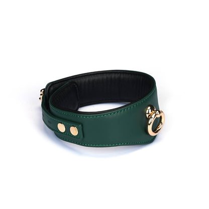Mossy Chic Leather Bondage Collar with Leash