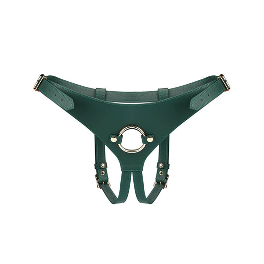 Mossy Chic Leather Strap on Harness