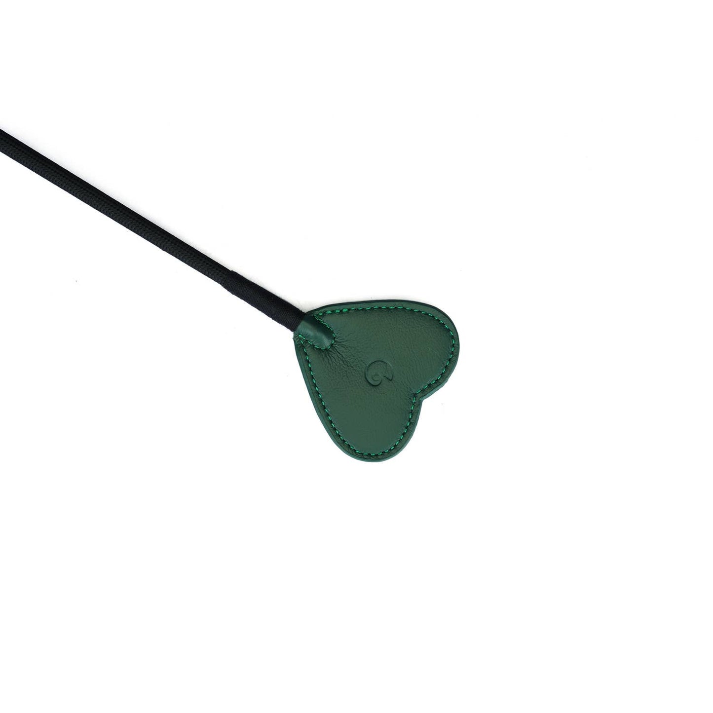 Mossy Chic Leather Rding Crop with Heart-Shape Tip