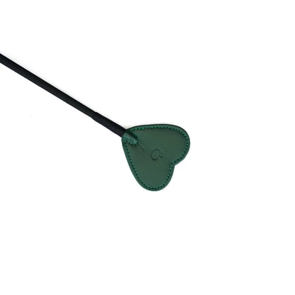 Mossy Chic Leather Rding Crop with Heart-Shape Tip
