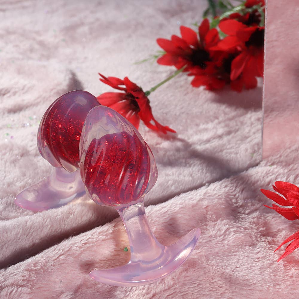 Icecream-shaped Crystal Anal Plug - Red