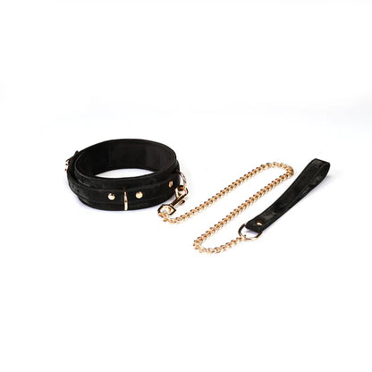 Boudoir Amor: Black Collar with Gold Chain Leash