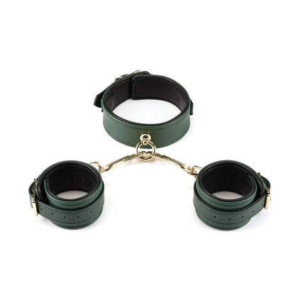 Mossy Chic Leather Collar to Wrist Cuffs Set