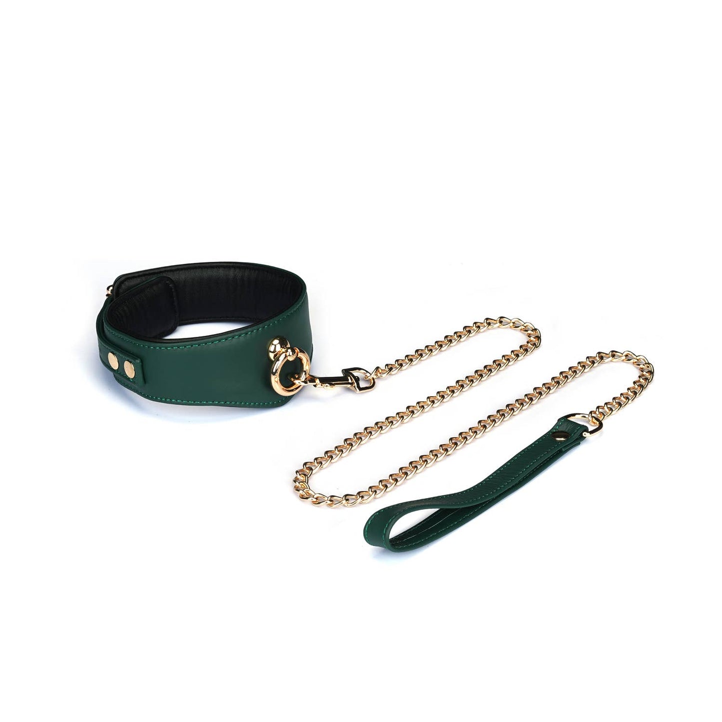 Mossy Chic Leather Bondage Collar with Leash