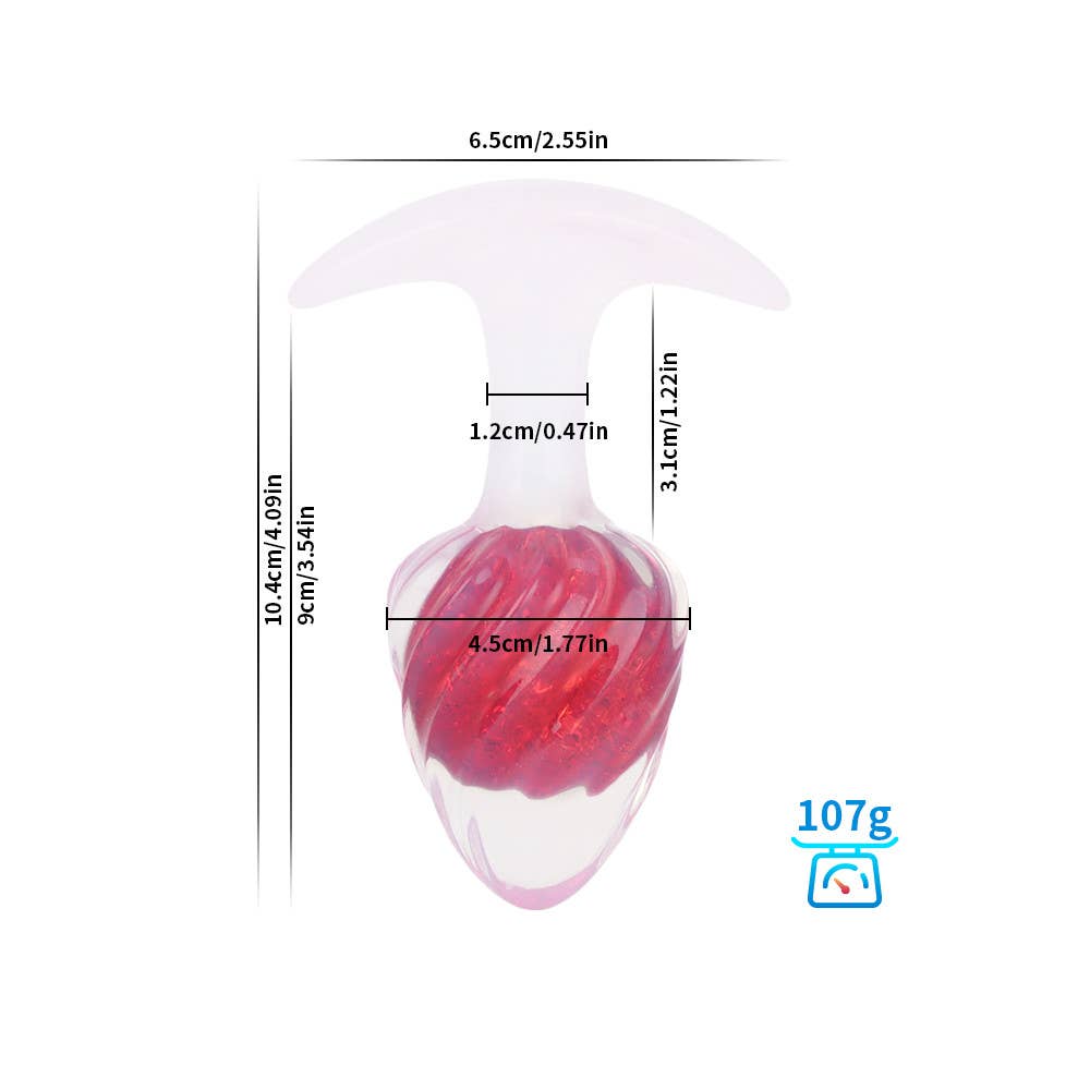 Icecream-shaped Crystal Anal Plug - Red