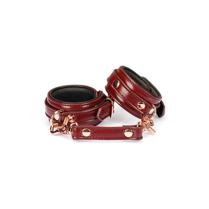 Wine Red Leather Handcuffs